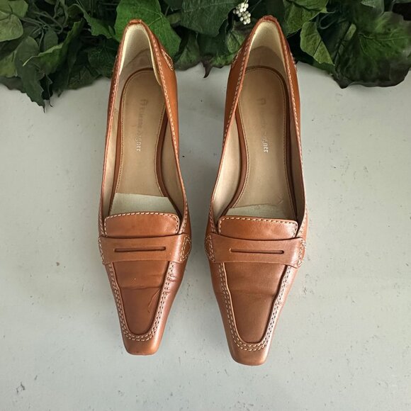 Etienne Aigner Womens Leather Loafer Heels - Picture 1 of 9